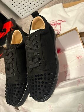 Christian Louboutin Black Studded Low-Top Sneakers